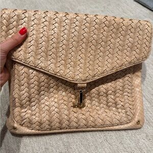 Deux Lux Beige Woven Clutch